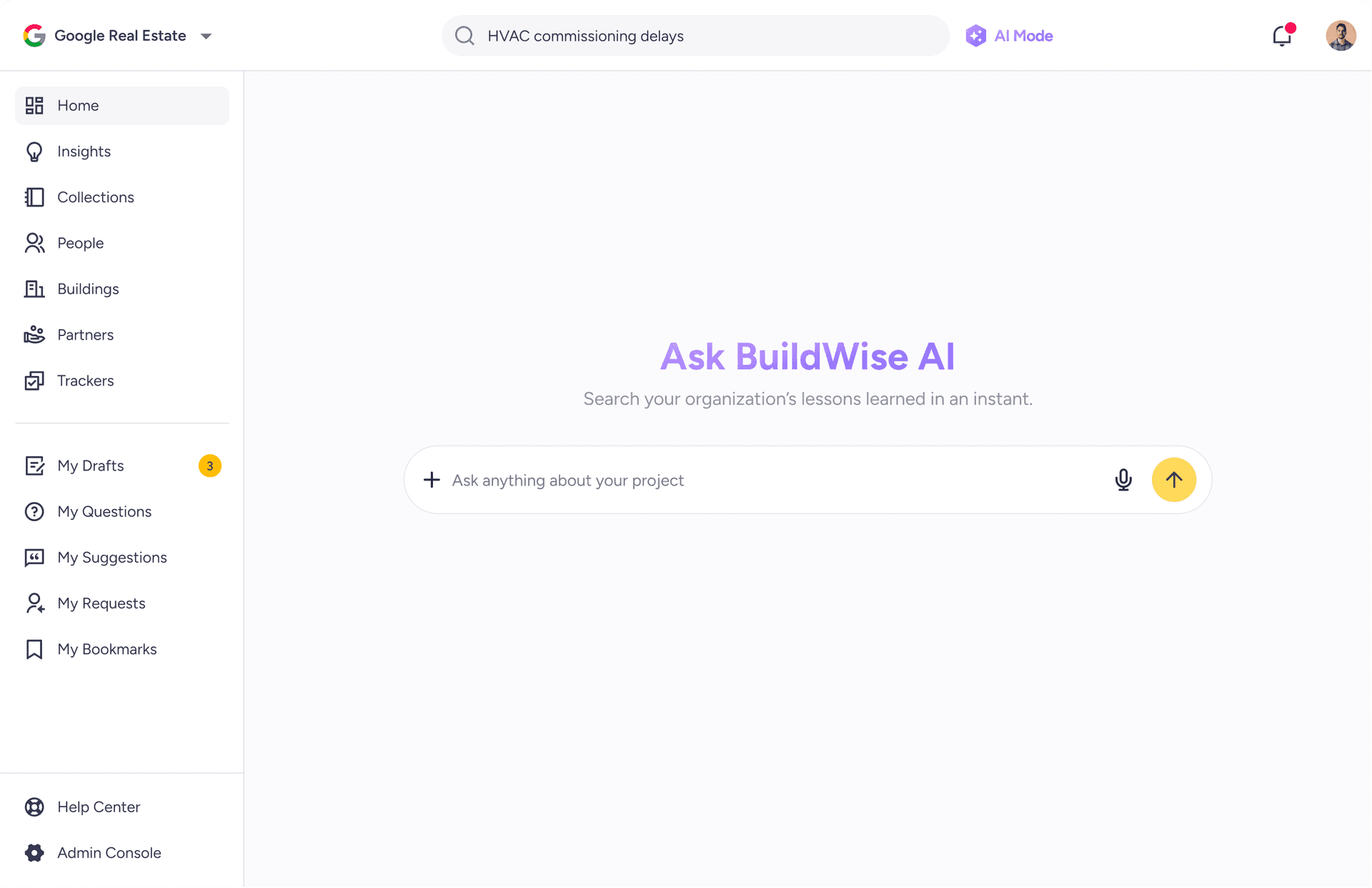 Ask BuildWise AI: Instant access to organization's collective knowledge.